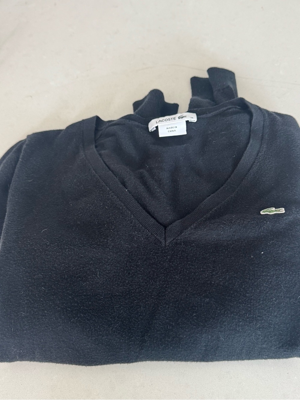 Lacoste women’s  V-Neck Black Sweater size 34